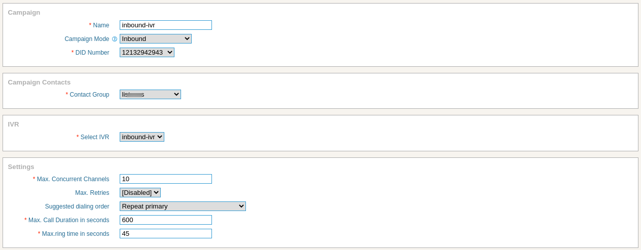 inbound ivr campaign