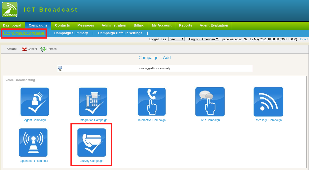 inbound survey in ICTBroadcast