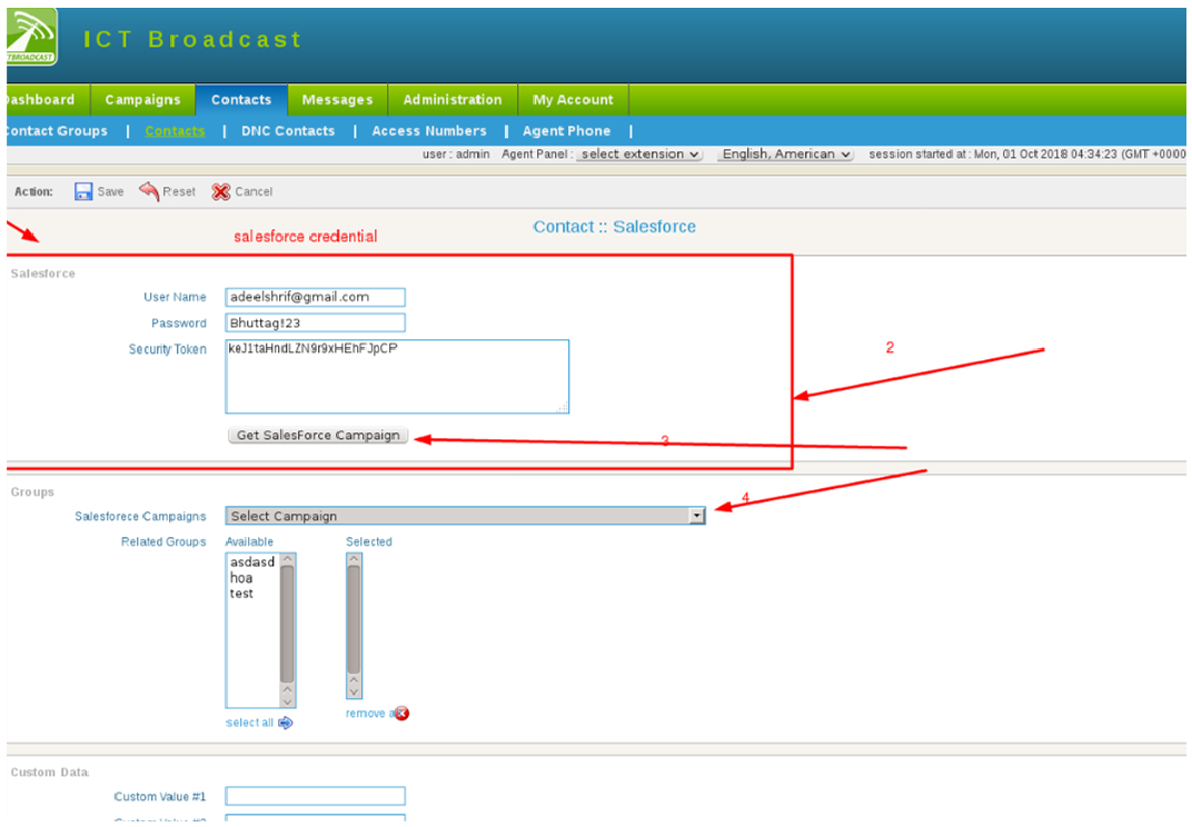 contact salesforce credential