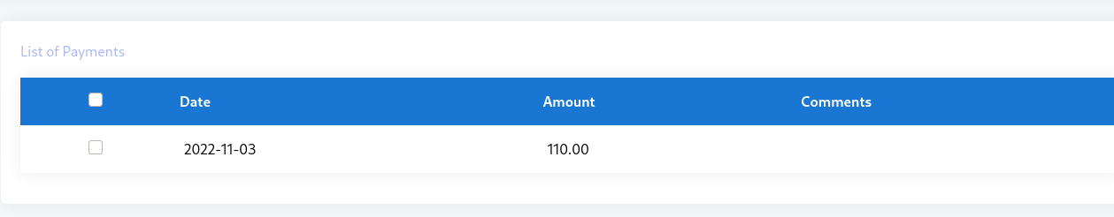 acountpayment list