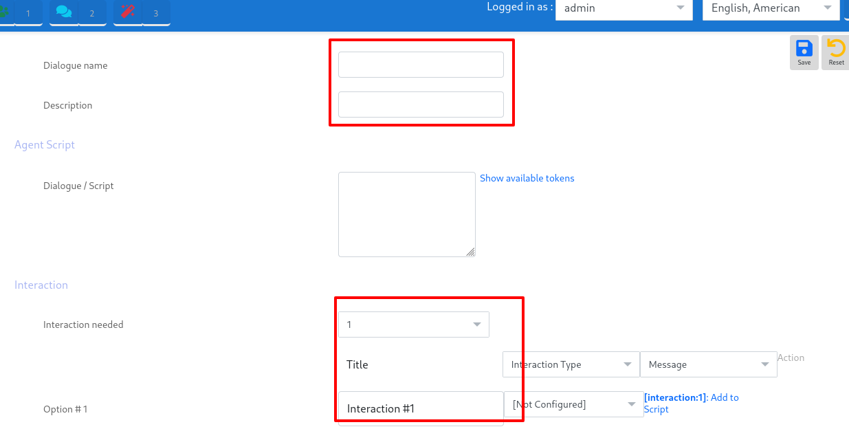 dialog script