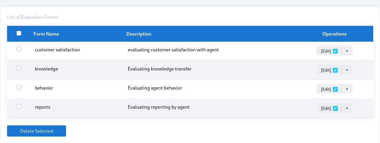 evaluation forms