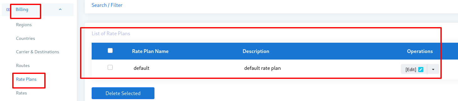 rate plan list