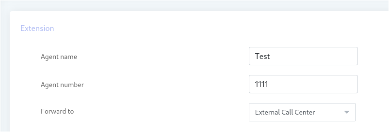 forward extension to externall call center